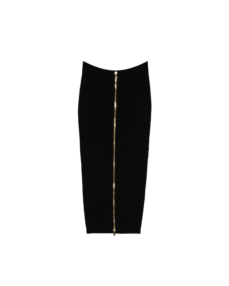 Balmain Cable Knit Button Front Midi Fitted Skirt Glam Steals