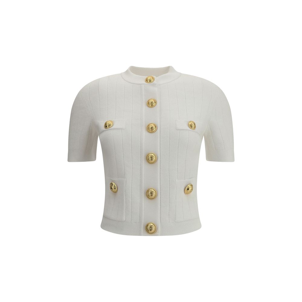 Balmain Cardigan Whit Botton Glam Steals