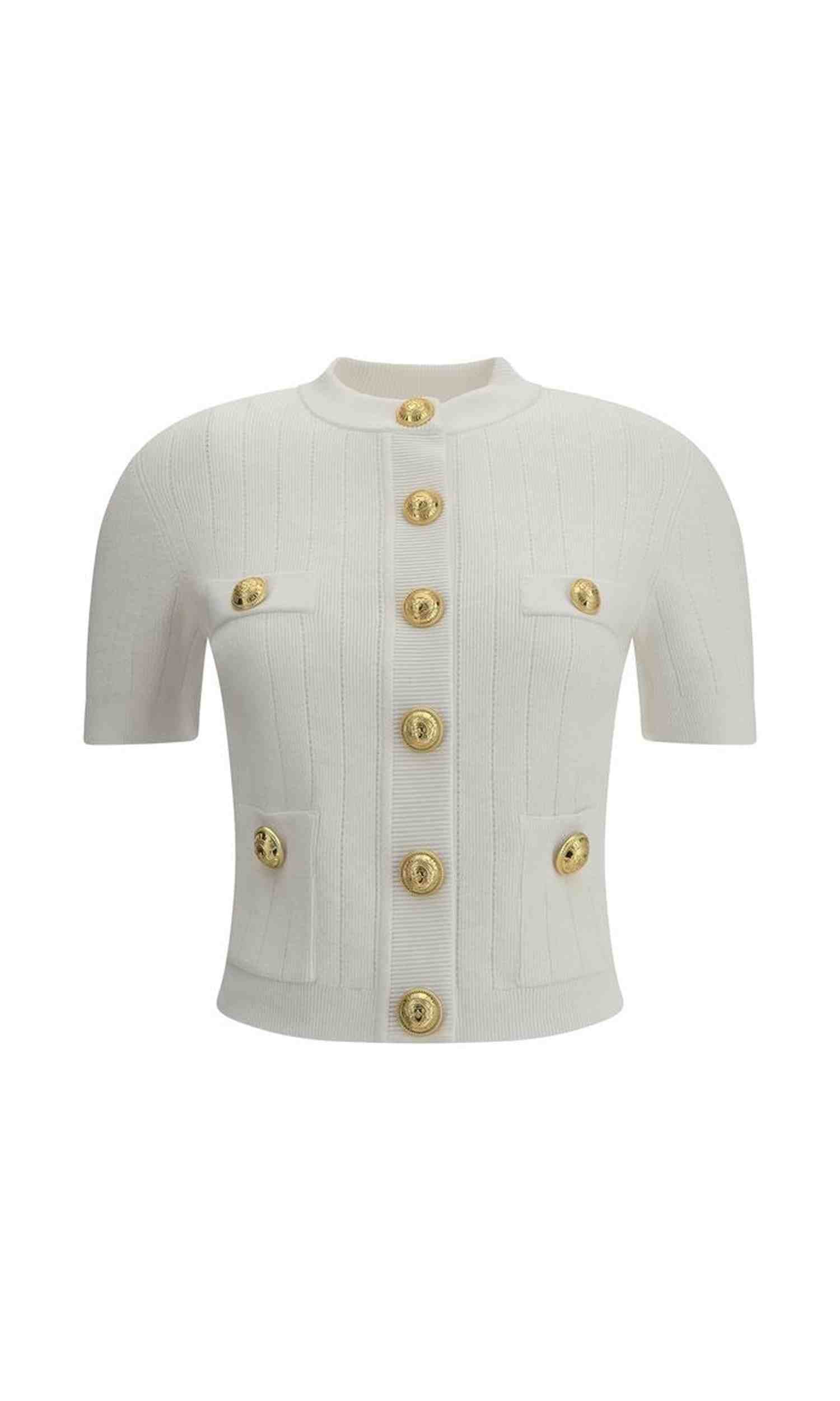 Balmain Cardigan Whit Botton Glam Steals
