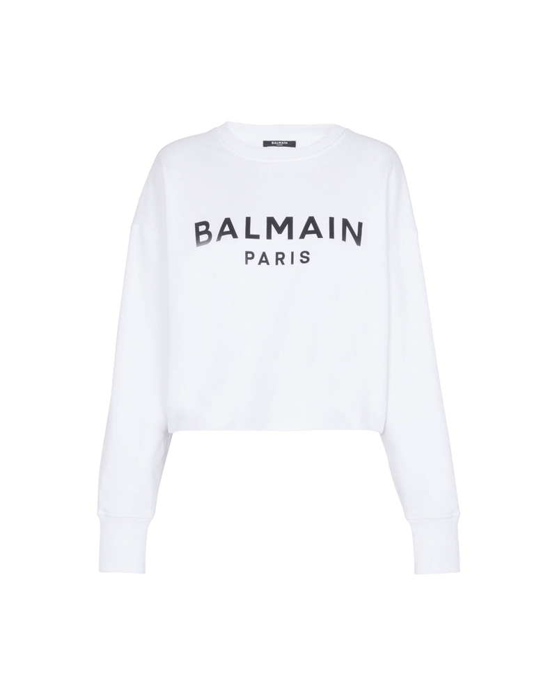 Balmain Cotton Logo Print Sweat-Shirt Glam Steals