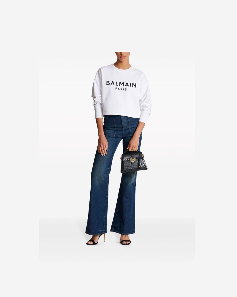 Balmain Cotton Logo Print Sweat-shirt Glam Steals