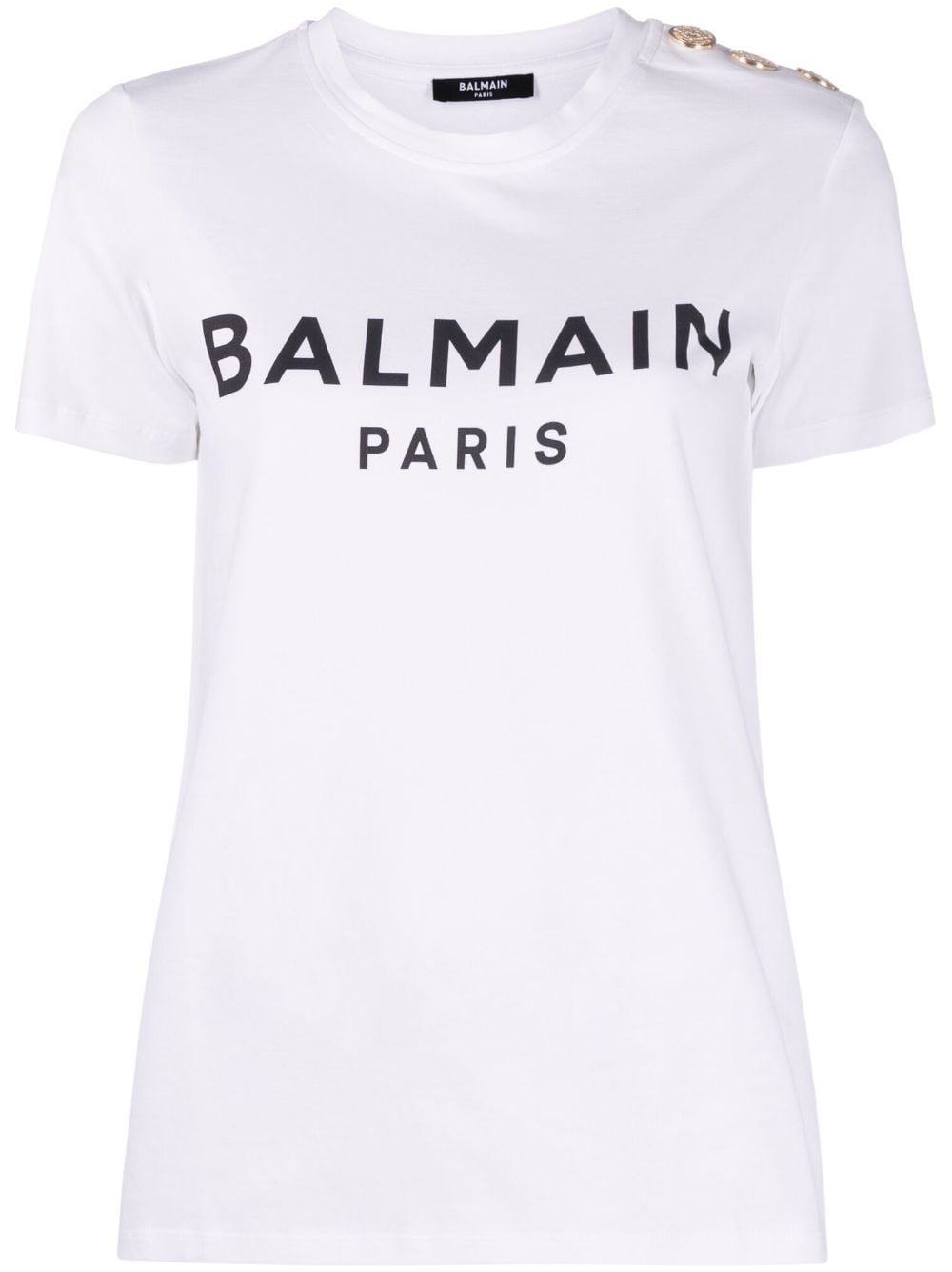 Balmain Cotton Logo Print T-shirt Glam Steals