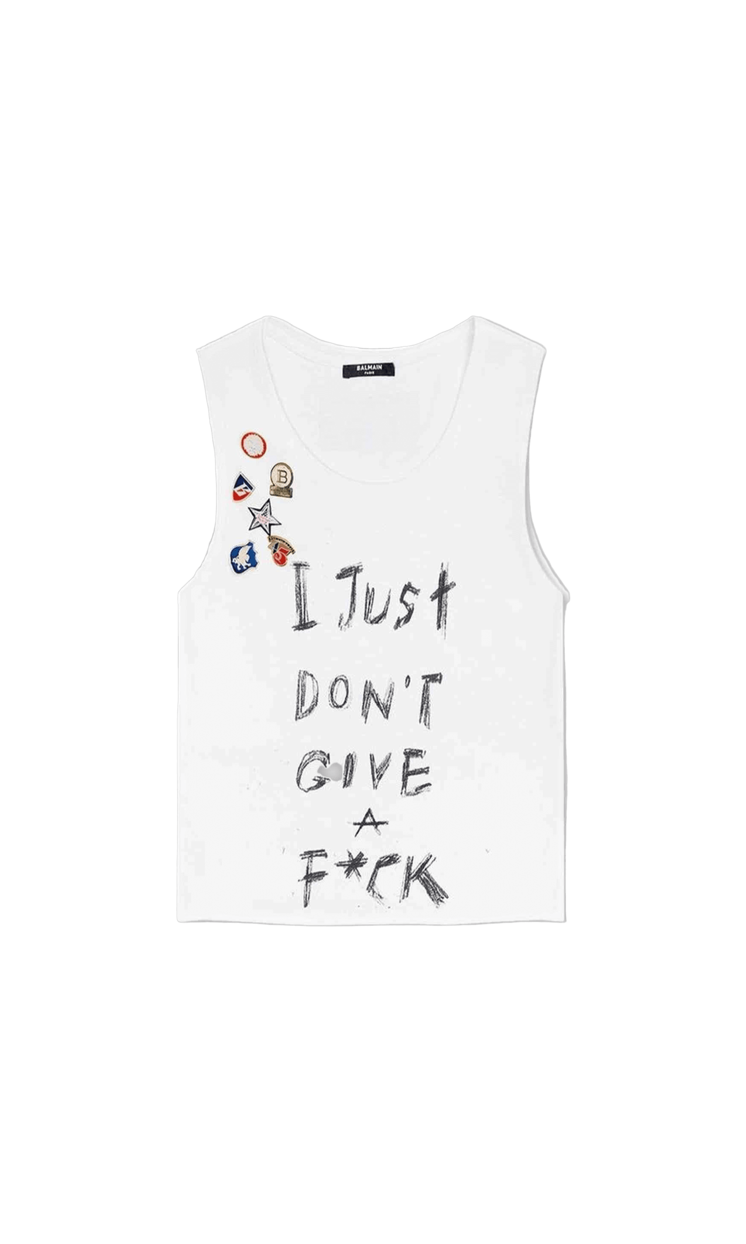 Balmain Cotton Printed Cropped T-Shirt Glam Steals