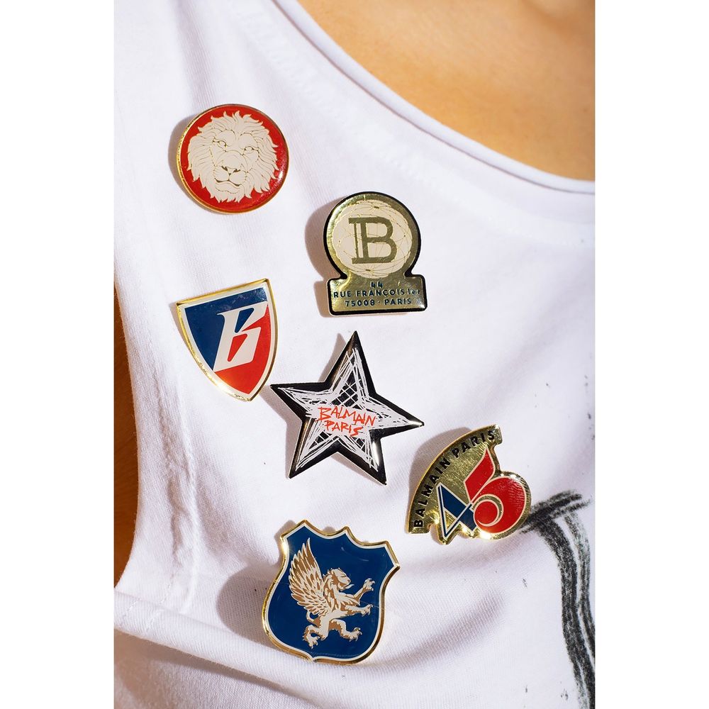 Balmain Cotton Printed Cropped T-Shirt Glam Steals