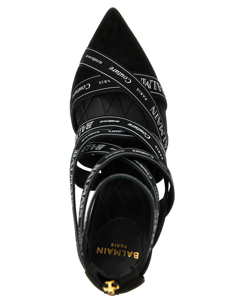 Balmain Couture Ribbon Print Pumps Glam Steals