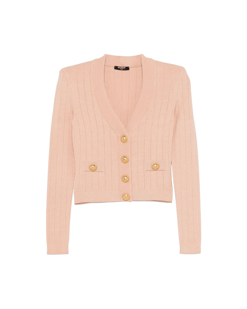 Balmain Cropped Knit Cardigan Glam Steals