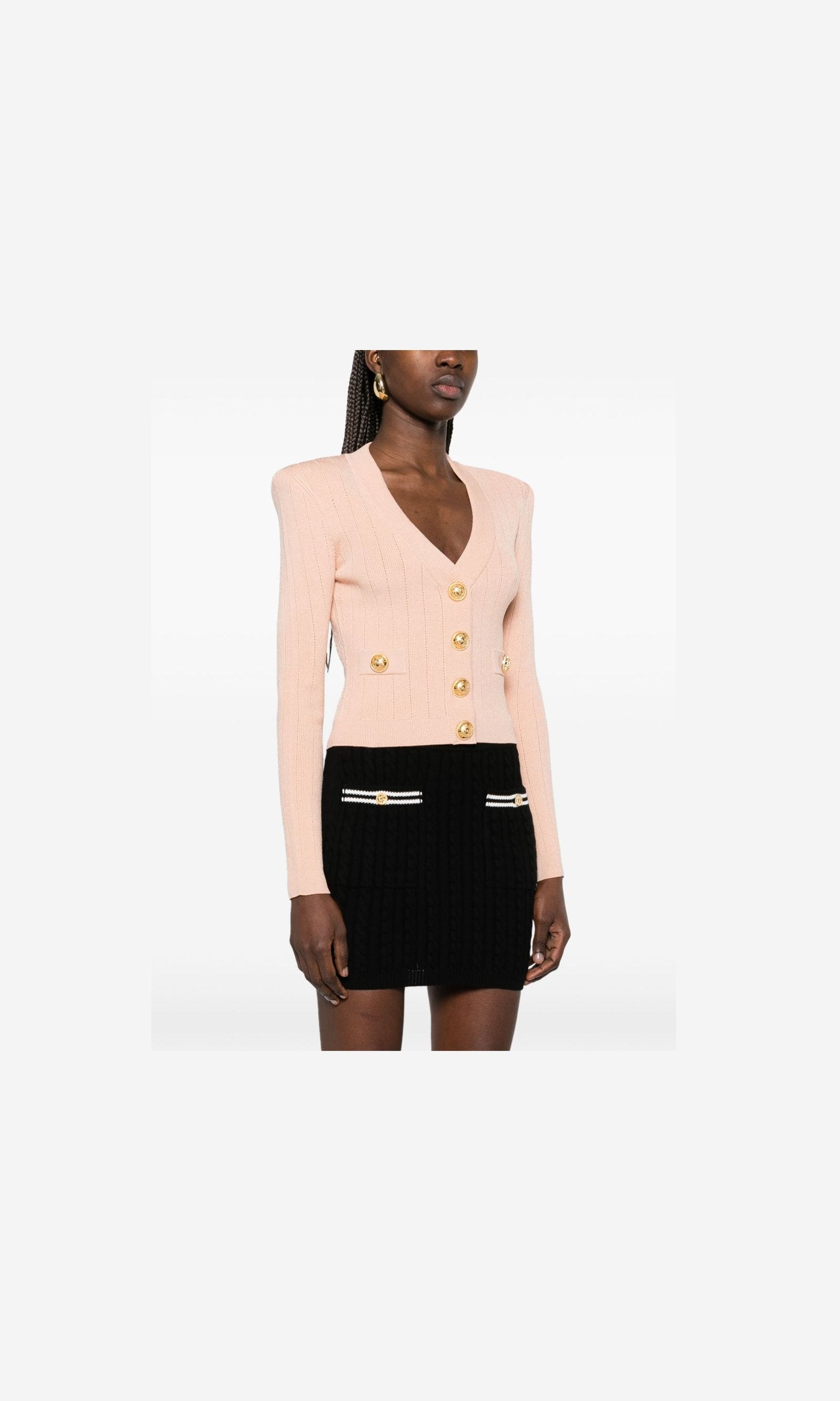 Balmain Cropped Knit Cardigan Glam Steals