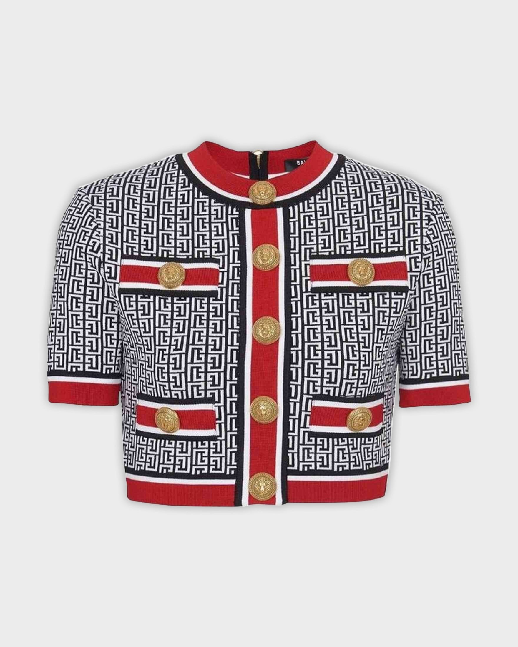 Balmain Cropped Monogram Top Glam Steals