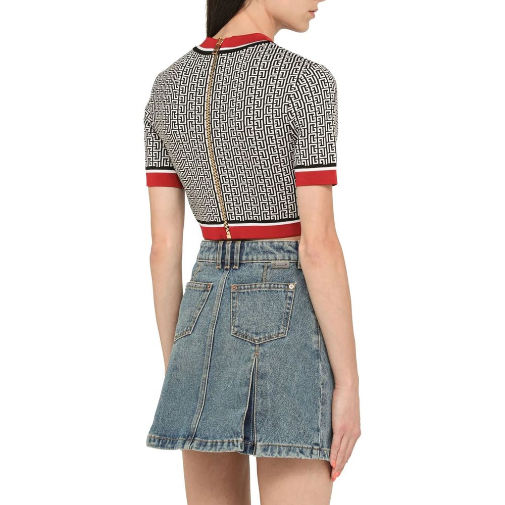 Balmain Cropped Monogram Top Glam Steals