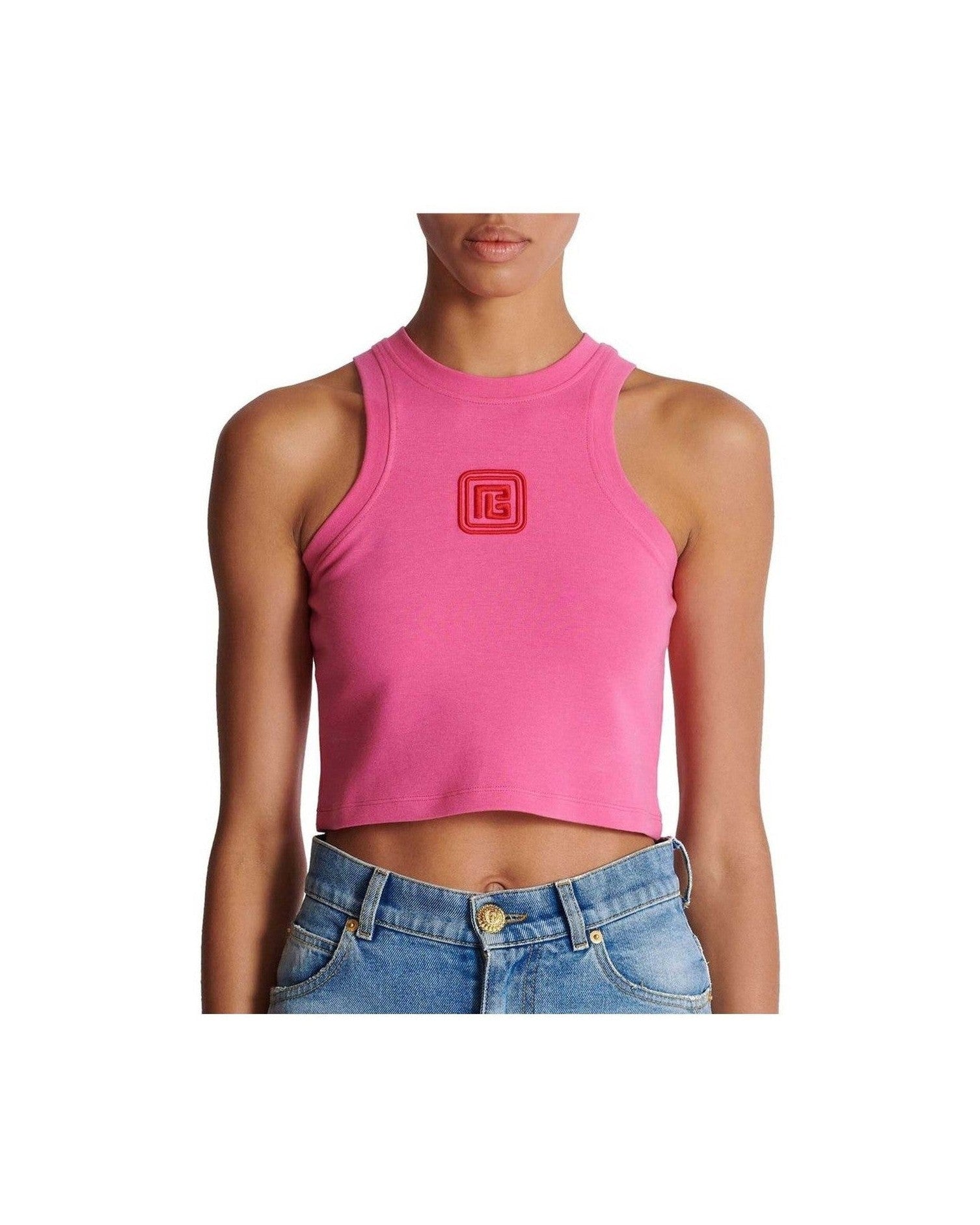 Balmain Cropped Tank Top Glam Steals