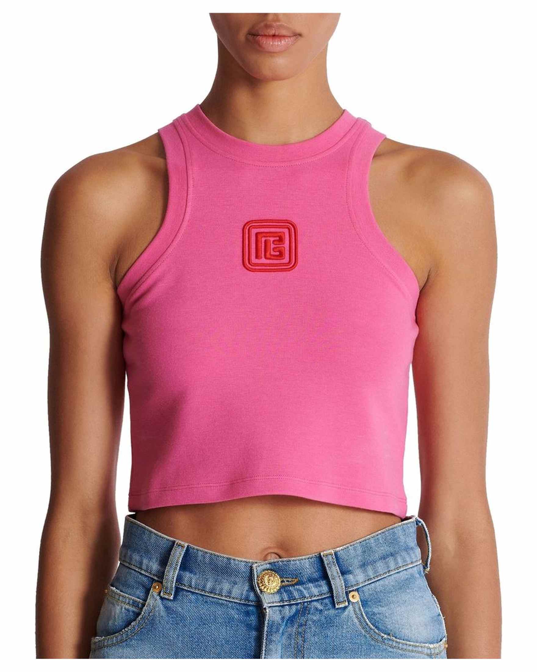Balmain Cropped Tank Top Glam Steals