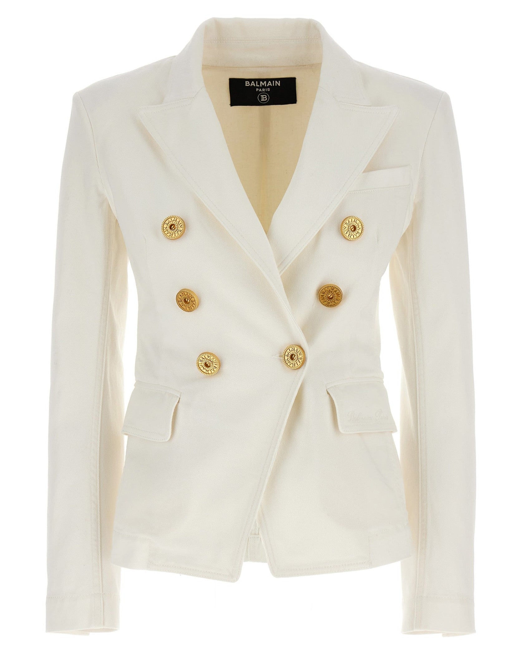 Balmain Denim Double Breasted Blazer