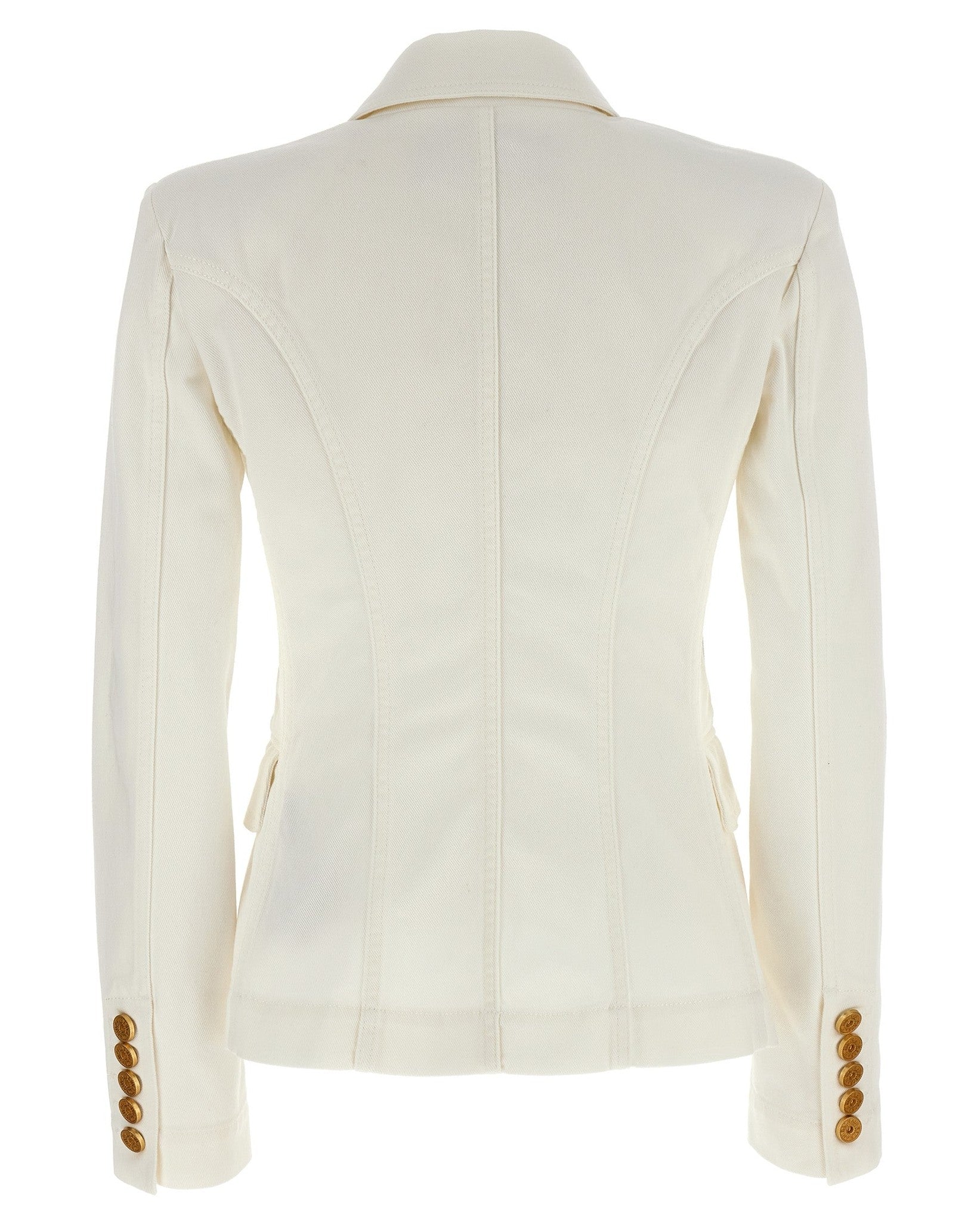 Balmain Denim Double Breasted Blazer Glam Steals