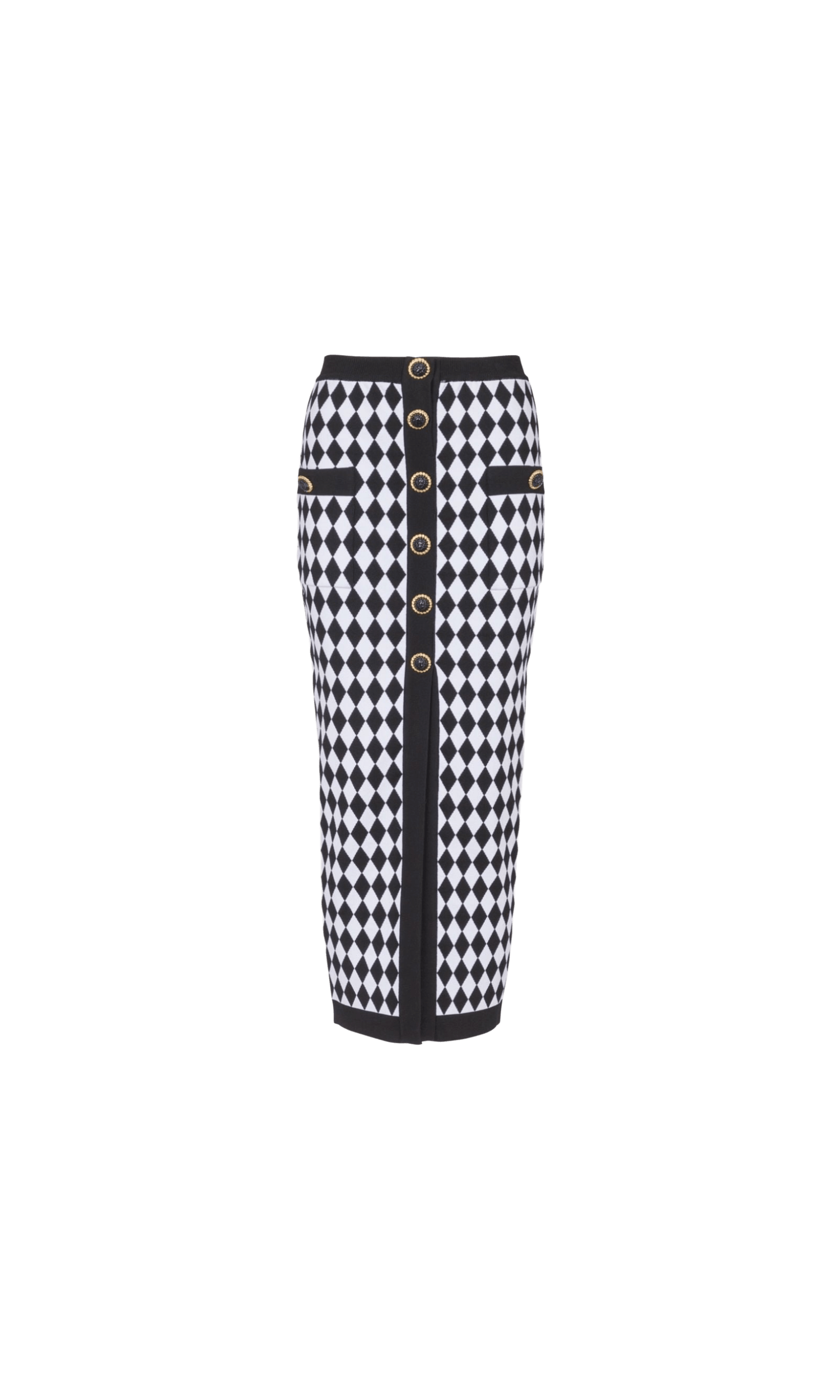 Balmain Diamond Intarsia Knitted Midi Skirt Glam Steals
