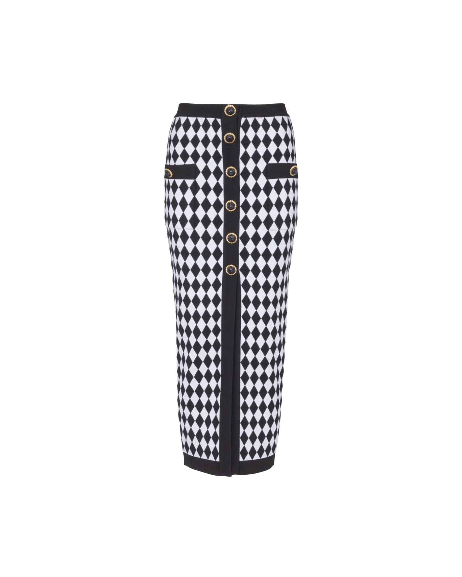 Balmain Diamond Intarsia Knitted Midi Skirt Glam Steals