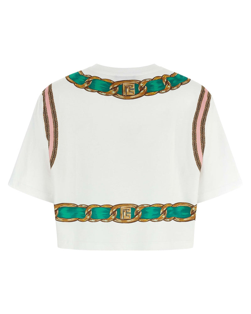 Balmain Foulard Print T-shirt Glam Steals