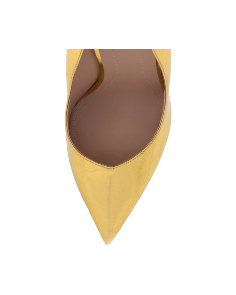 Balmain Gold Calfskin Pumps Glam Steals