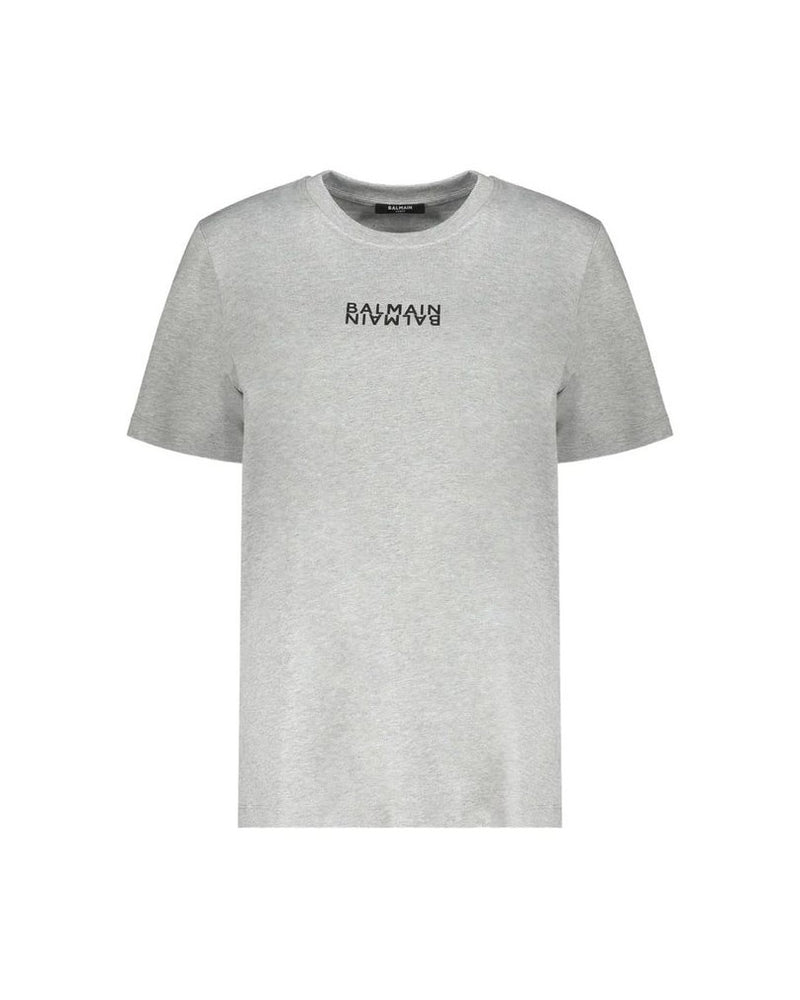 Balmain Gray Cotton T-shirt 