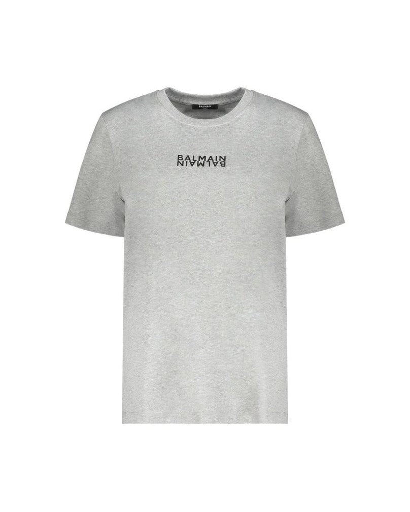 Balmain Gray Cotton T-shirt 