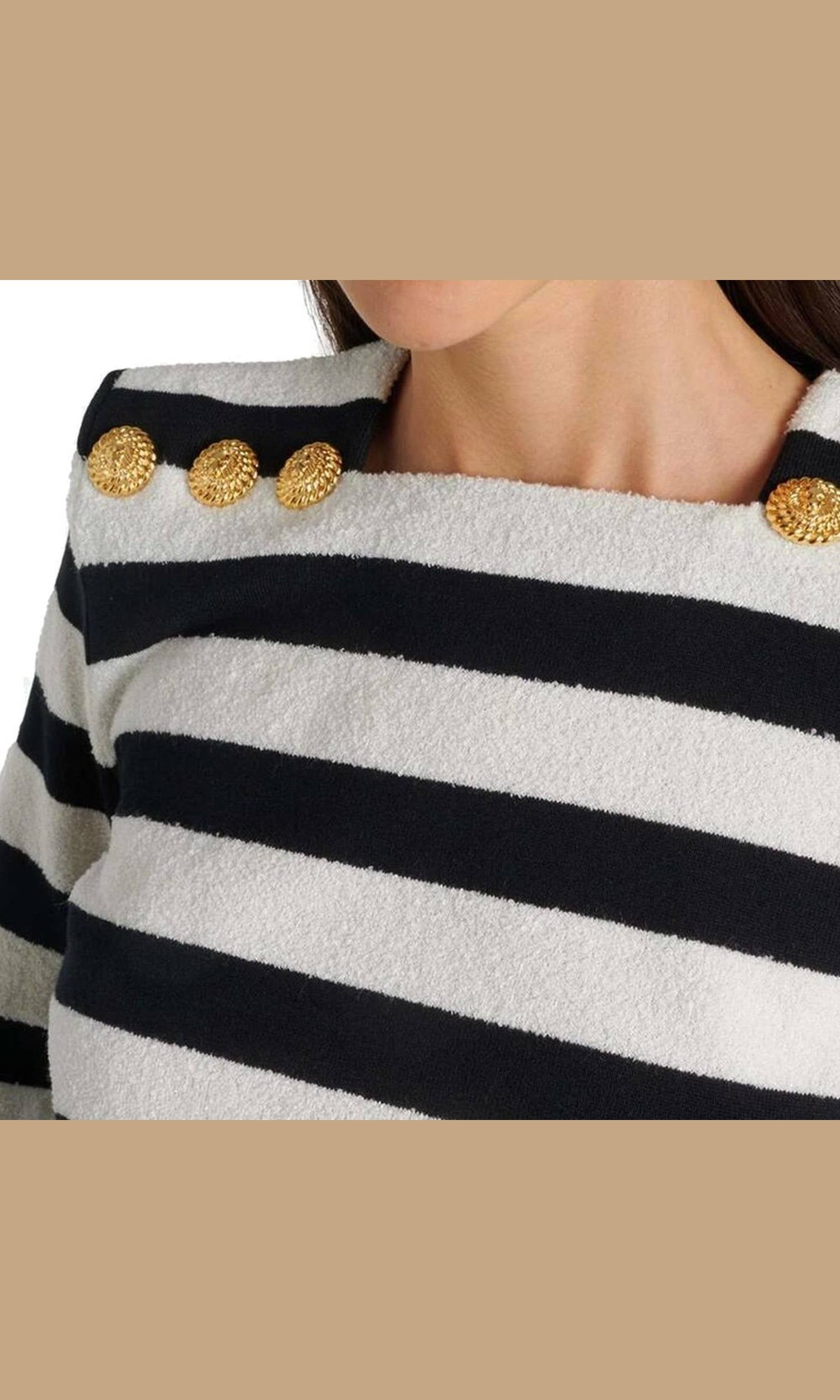 Balmain Jersey Striped Top Glam Steals