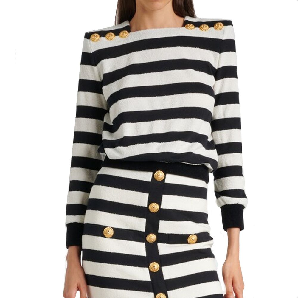 Balmain Jersey Striped Top Glam Steals