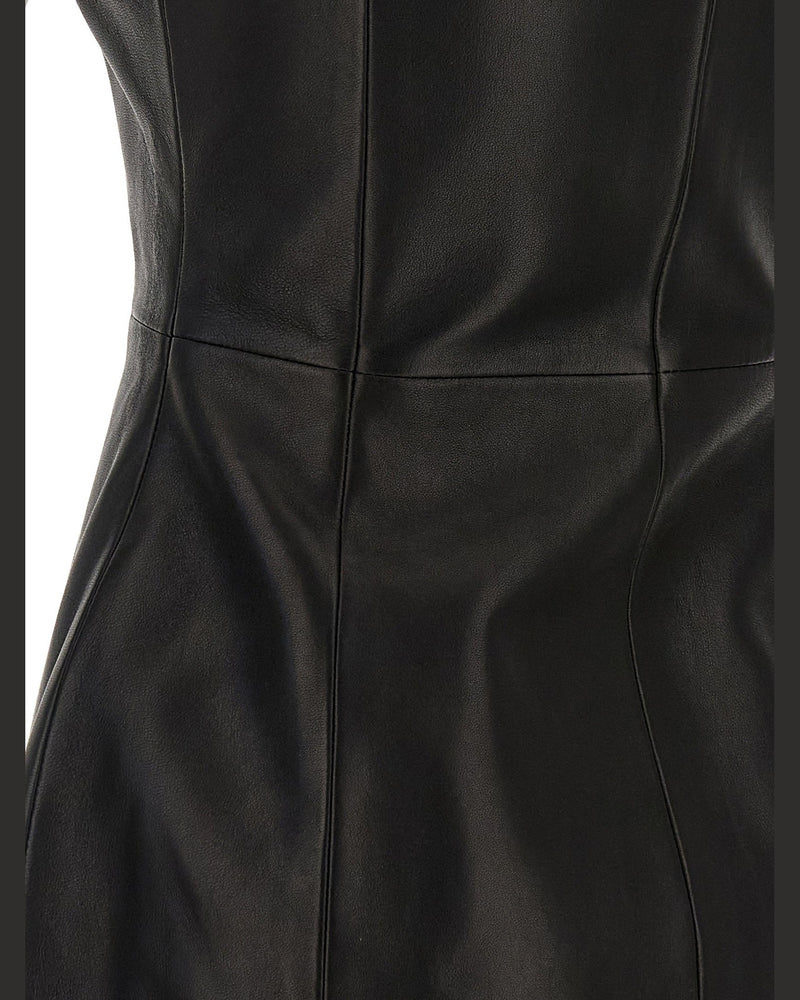 Balmain Leather Maxi Zip Dress Glam Steals