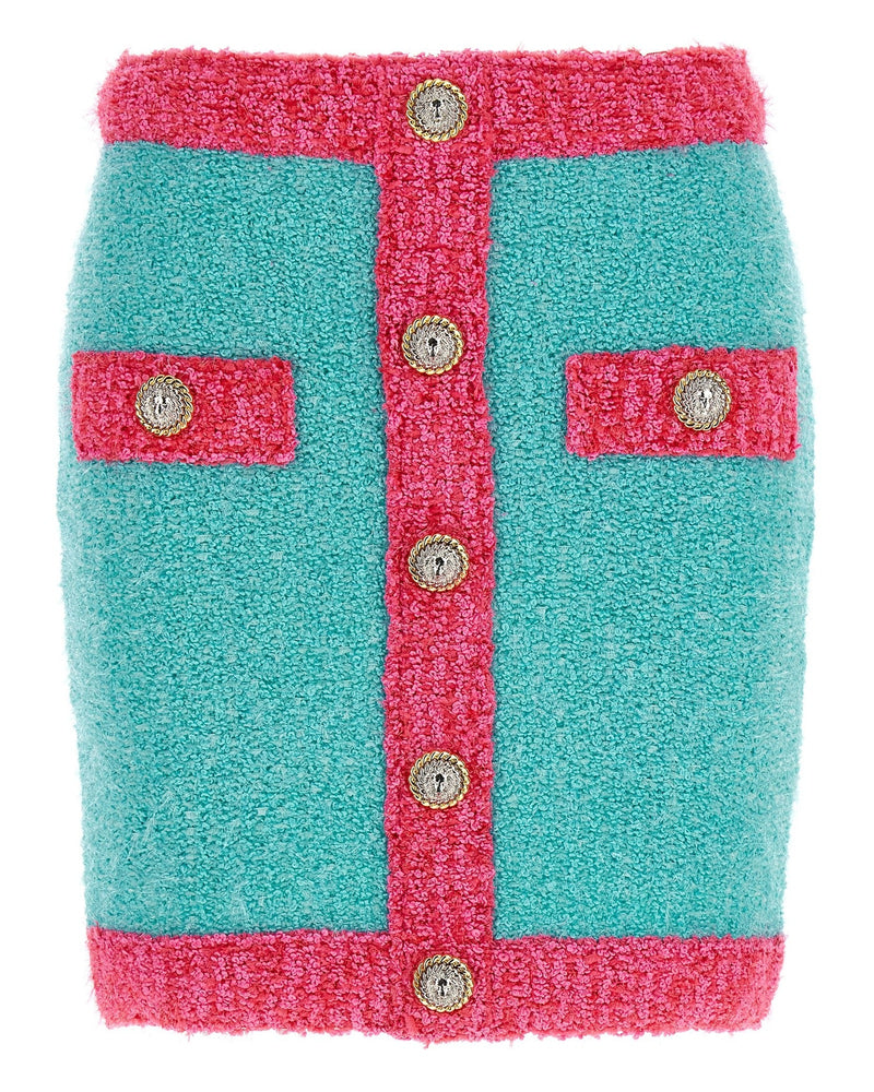 Balmain Leone Button Two Tone Skirt Glam Steals