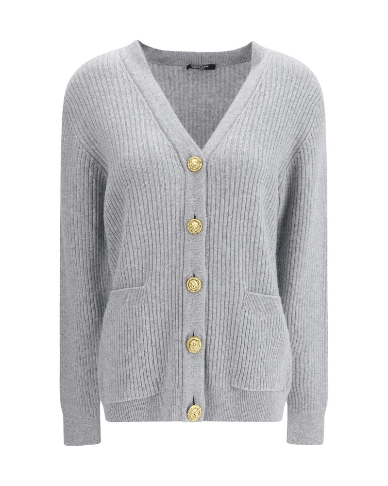 Balmain Long Cashmere Cardigan with Buttons Glam Steals