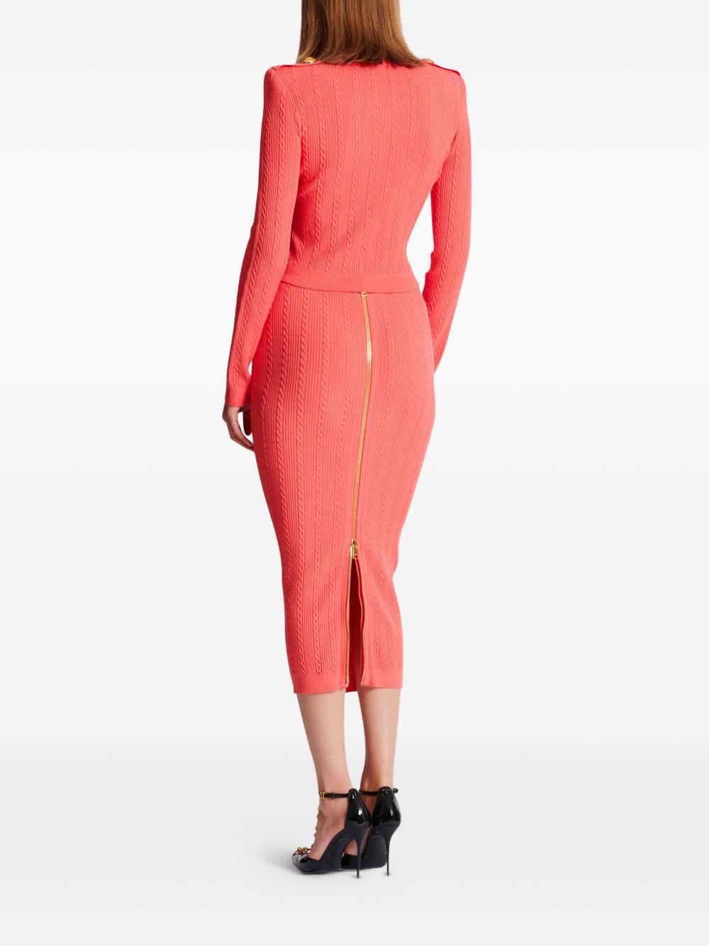 Balmain Long Sleeved Twisted Knit Cardigan Glam Steals