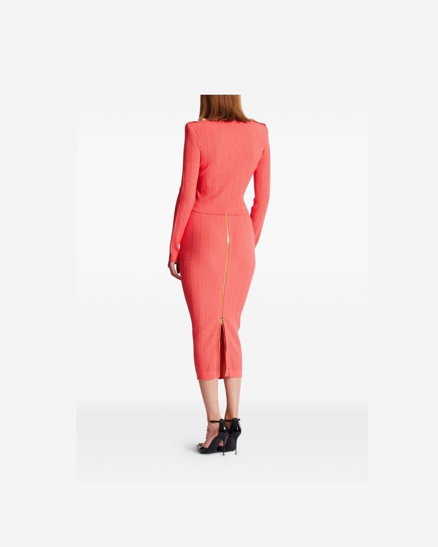 Balmain Long Sleeved Twisted Knit Cardigan Glam Steals
