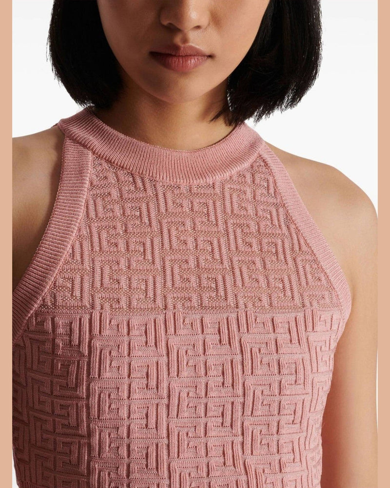 Balmain Pb Labyrinth Knit Top Glam Steals