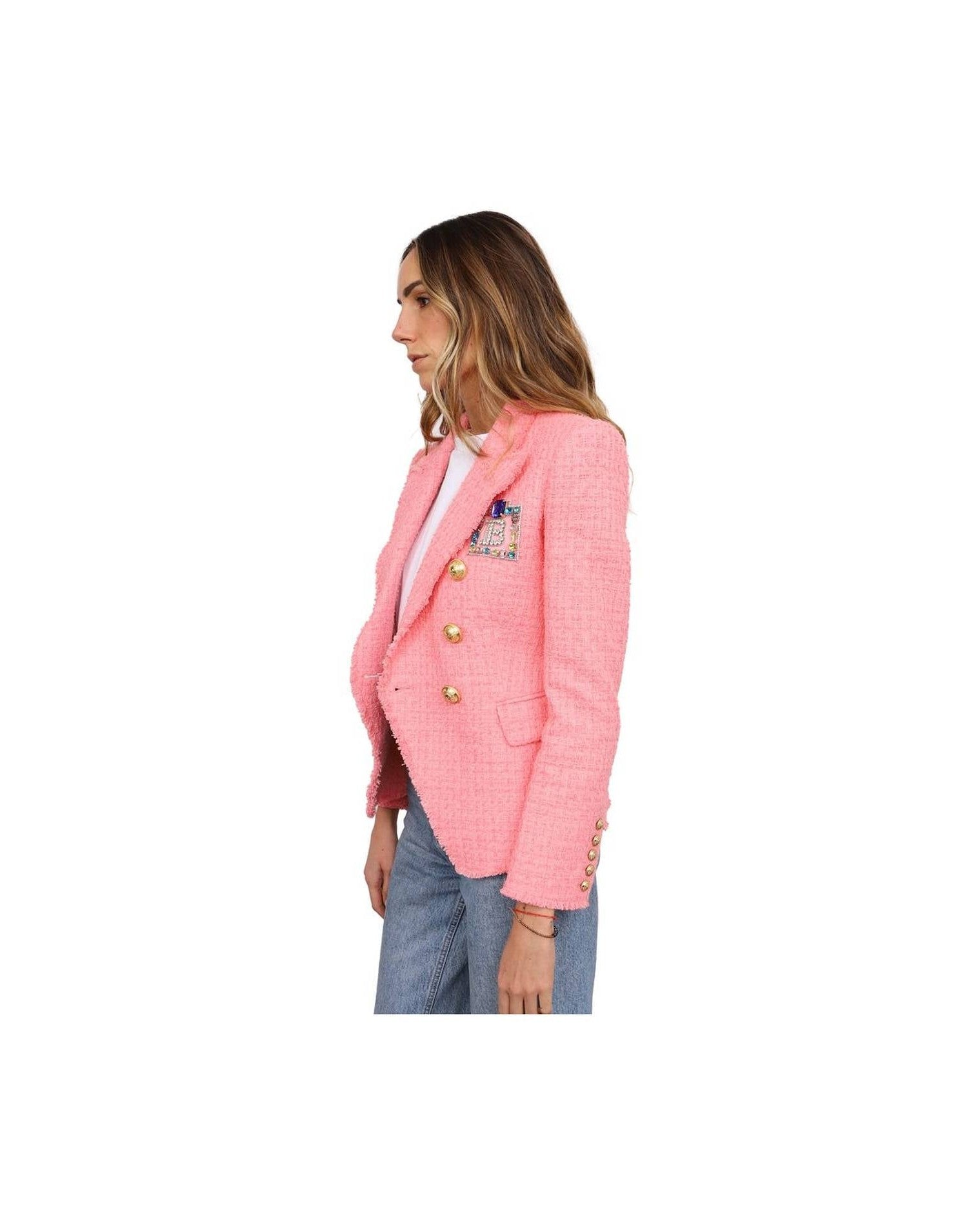 Balmain Pink Cotton Suits & Blazer Glam Steals