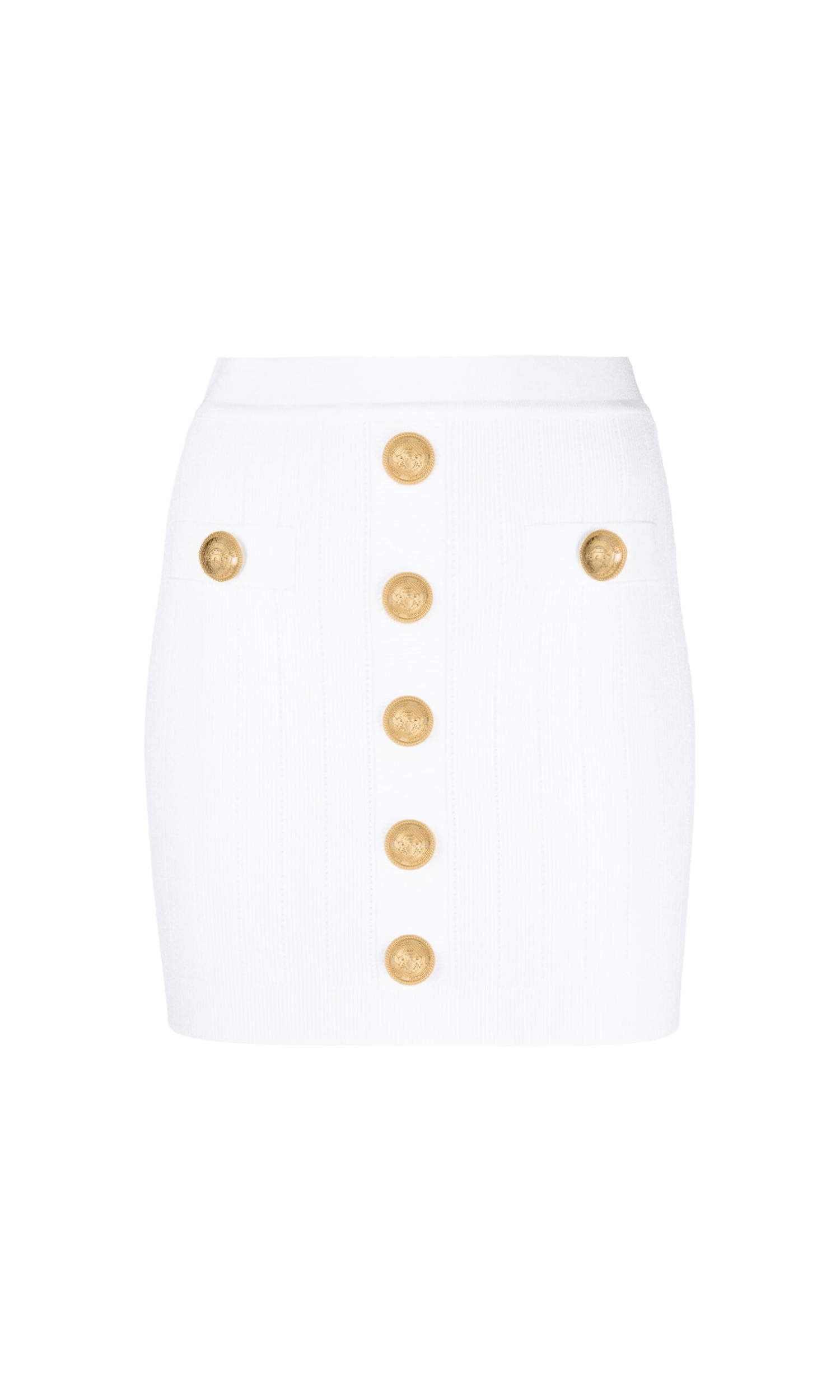Balmain Ribbed Knit Miniskirt Glam Steals