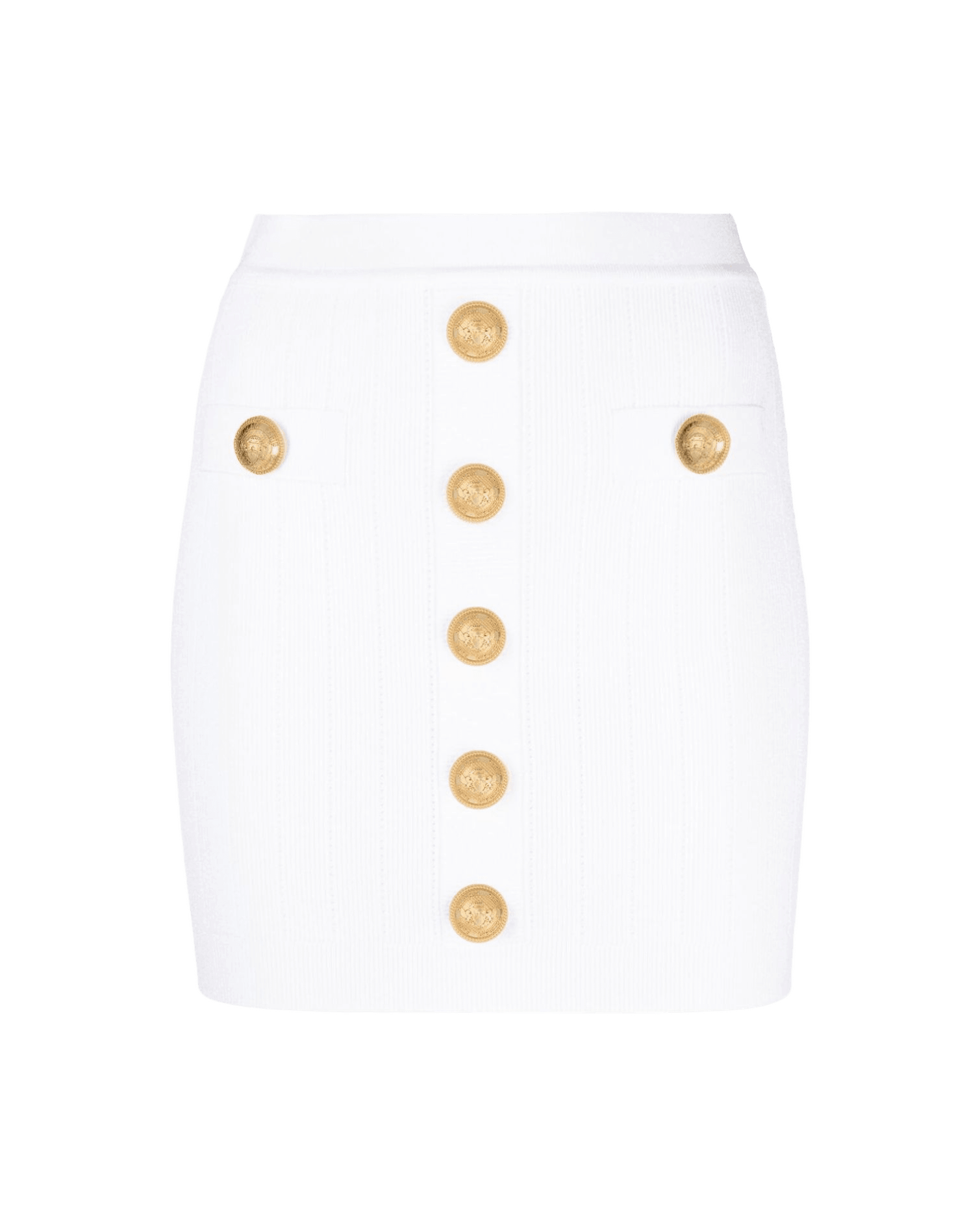 Balmain Ribbed Knit Miniskirt Glam Steals