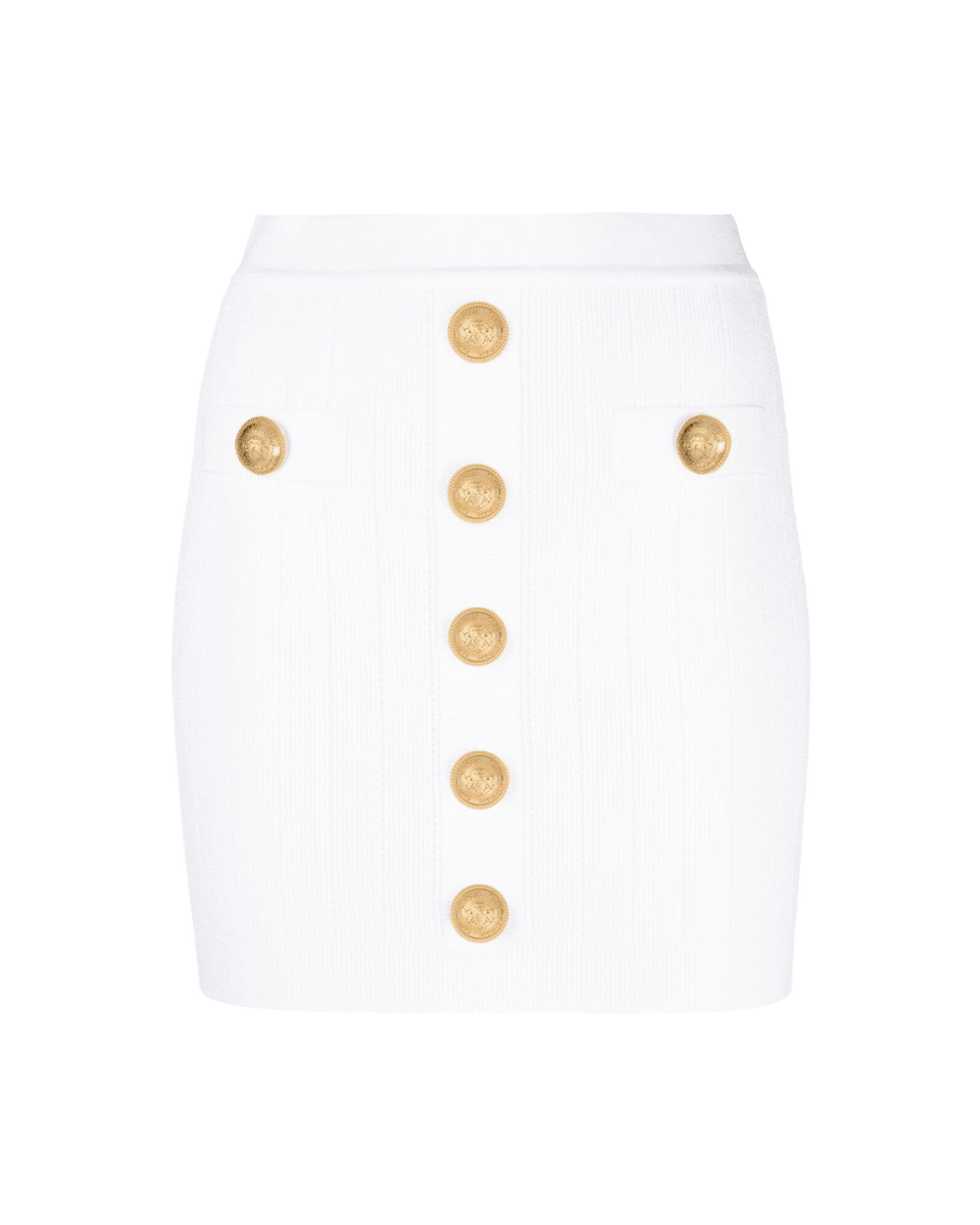 Balmain Ribbed Knit Miniskirt Glam Steals