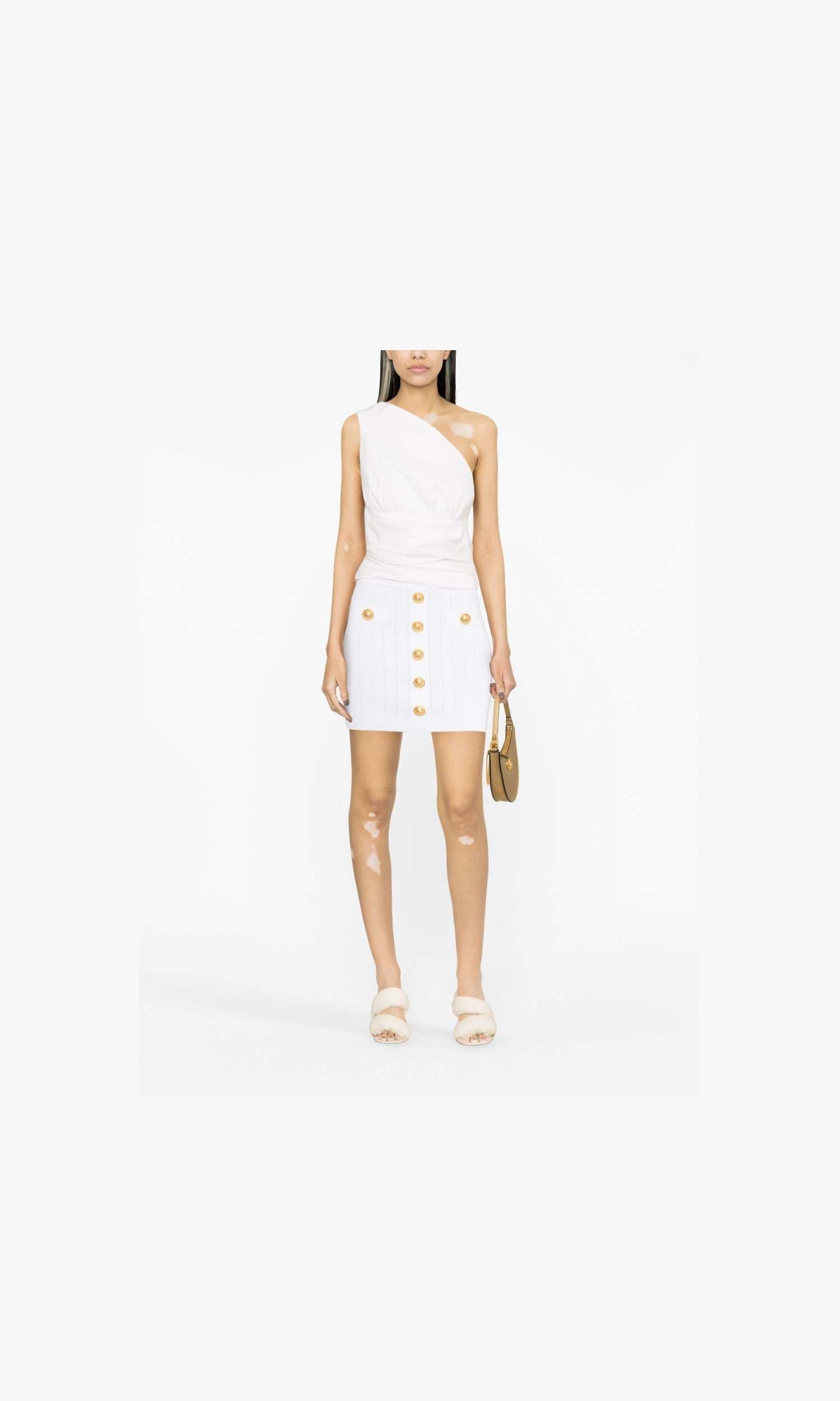 Balmain Ribbed Knit Miniskirt Glam Steals