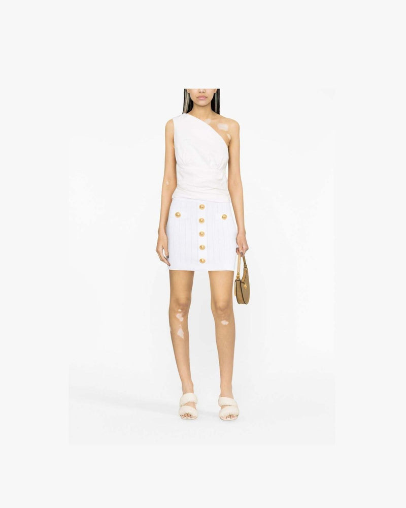 Balmain Ribbed Knit Miniskirt Glam Steals