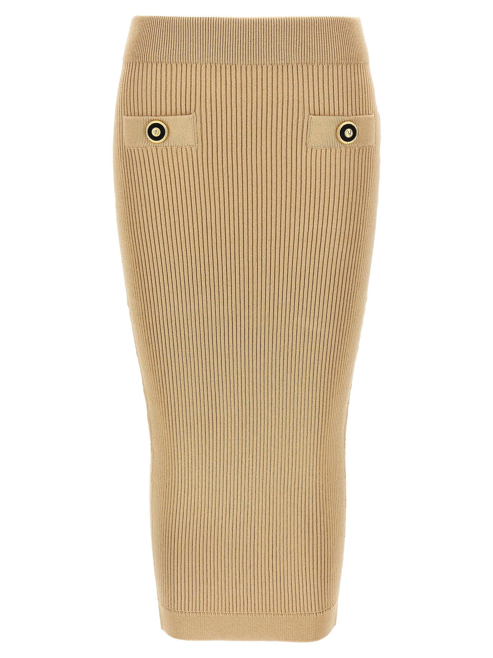 Balmain Ribbed Midi Skirt Glam Steals