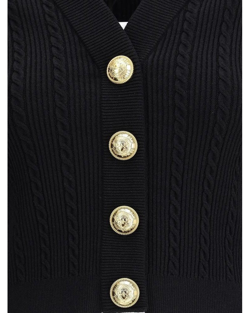 Balmain Ribbed and Braided Cardigan Glam Steals