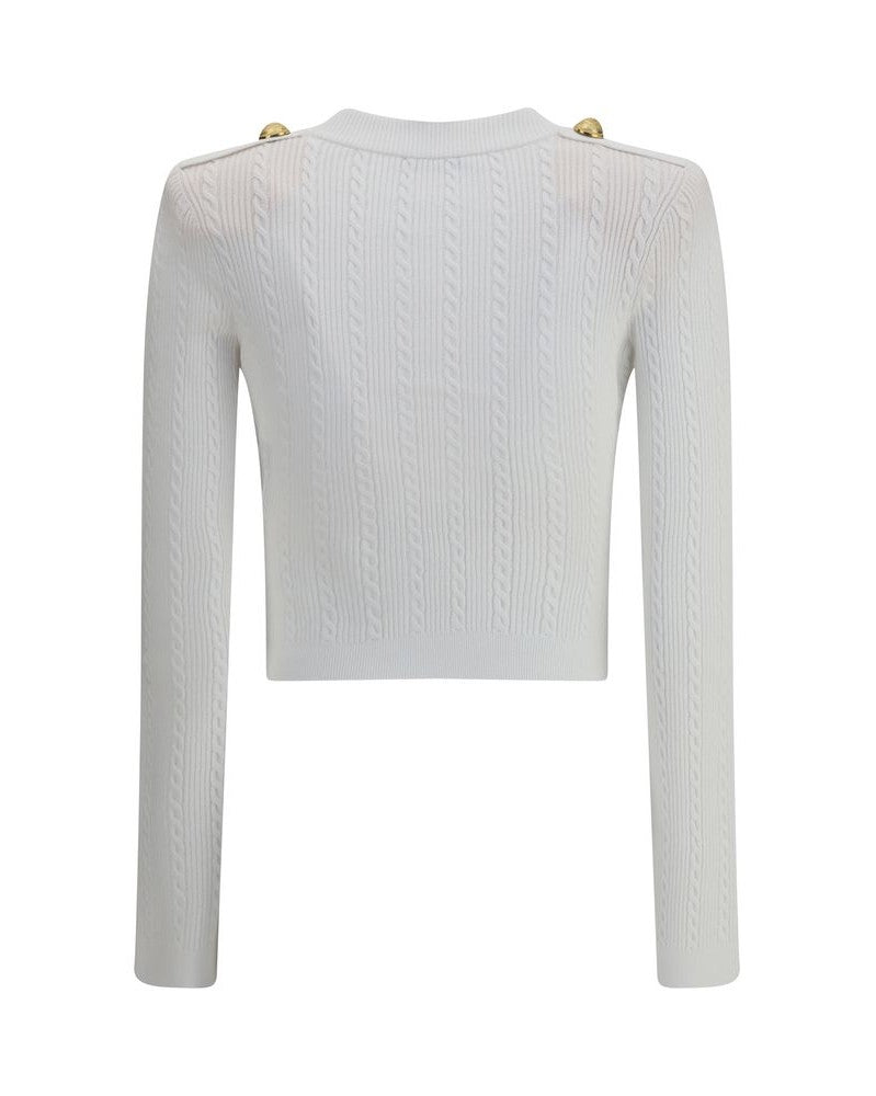 Balmain Ribbed and Braided Cardigan Glam Steals