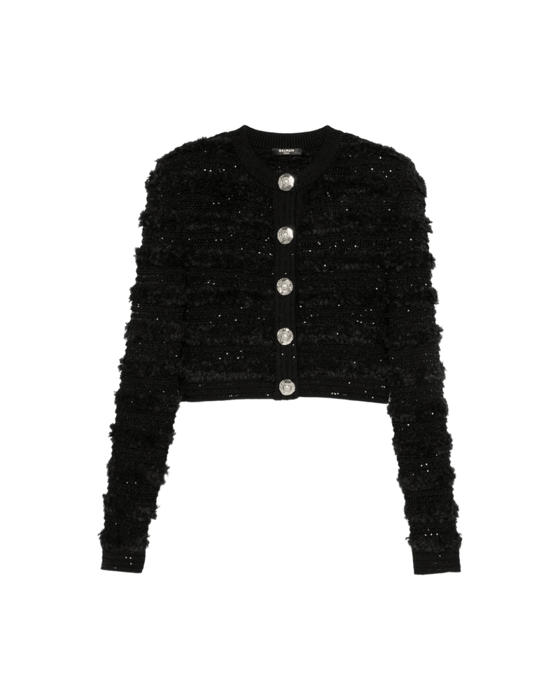 Balmain Sequin Embellished Cardigan Glam Steals