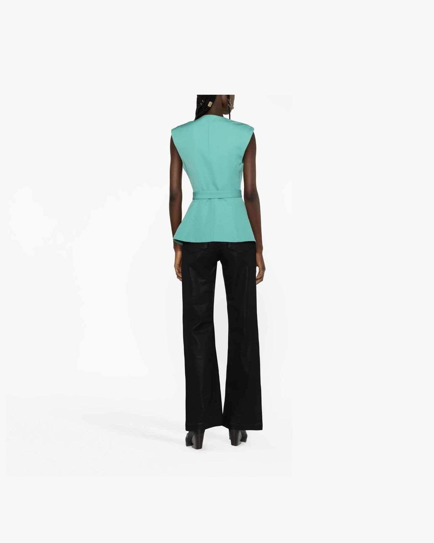 Balmain Sleeveless Belted Jacket Glam Steals