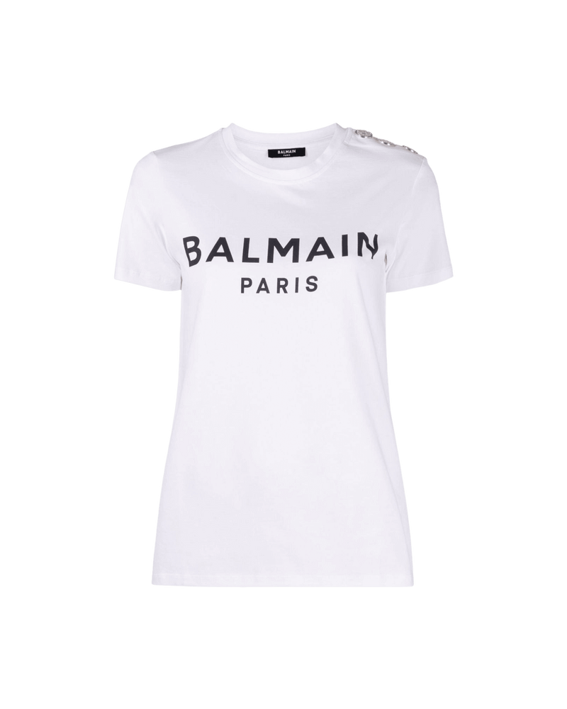Balmain T-Shirt With Paris Print Glam Steals