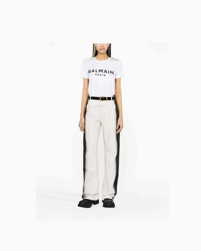 Balmain T-shirt with Paris Print Glam Steals