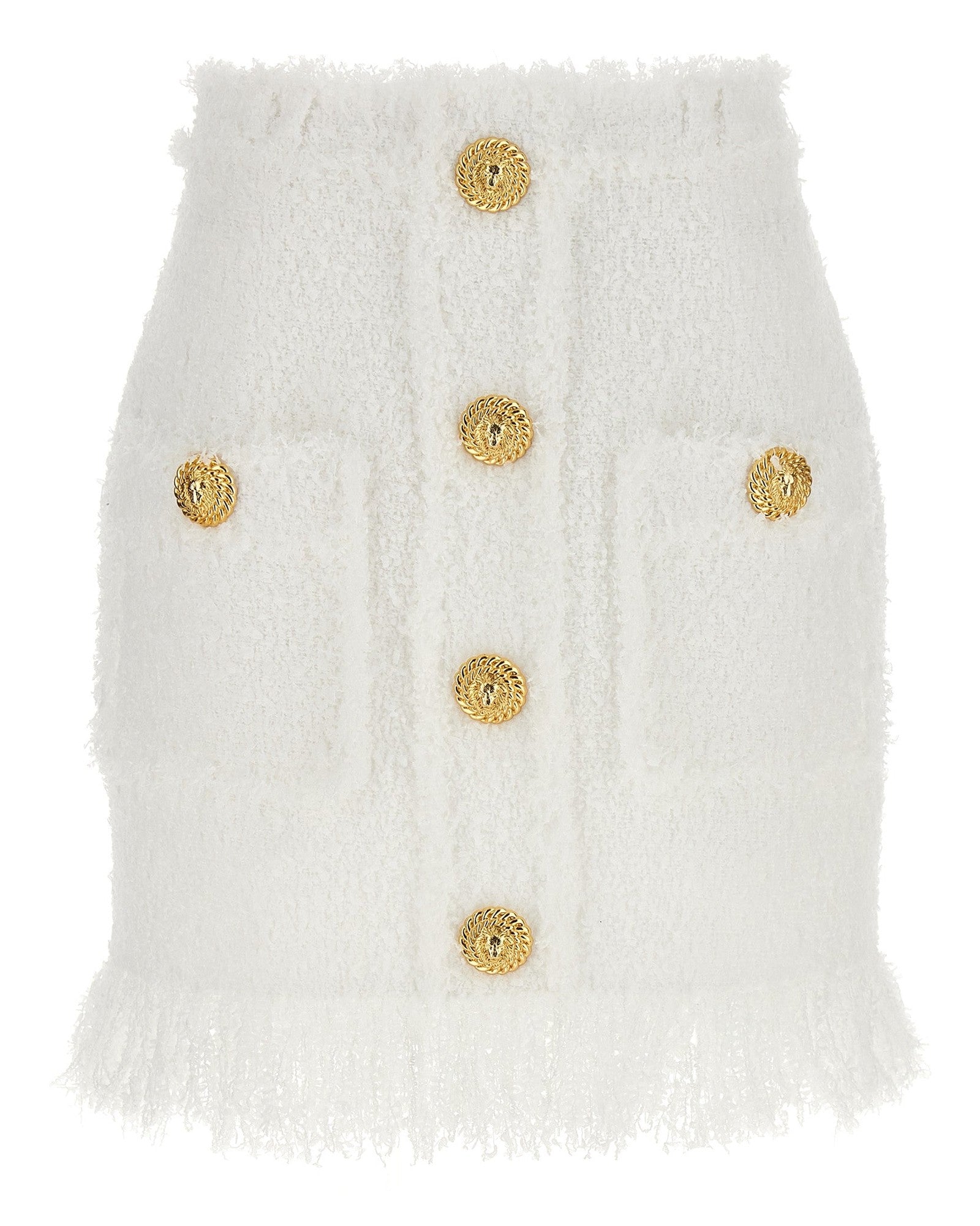 Balmain Tweed Button Skirt Glam Steals