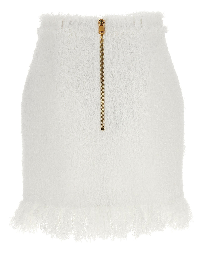 Balmain Tweed Button Skirt Glam Steals