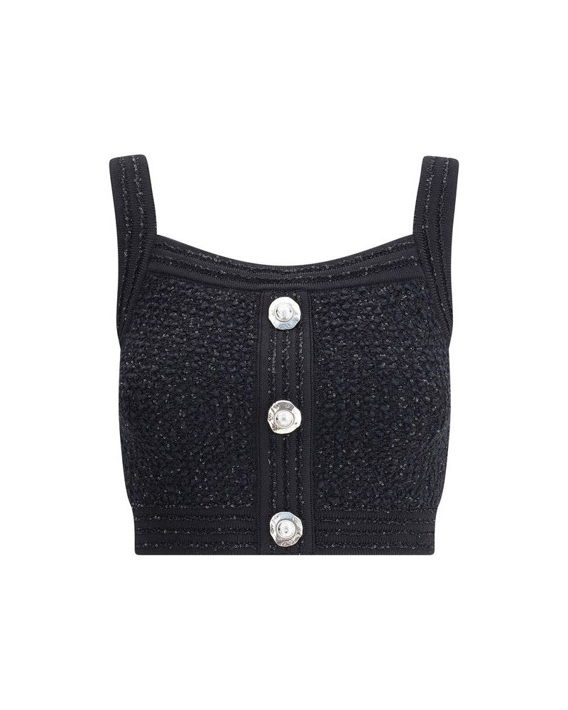 Balmain Tweed Crop Top Glam Steals