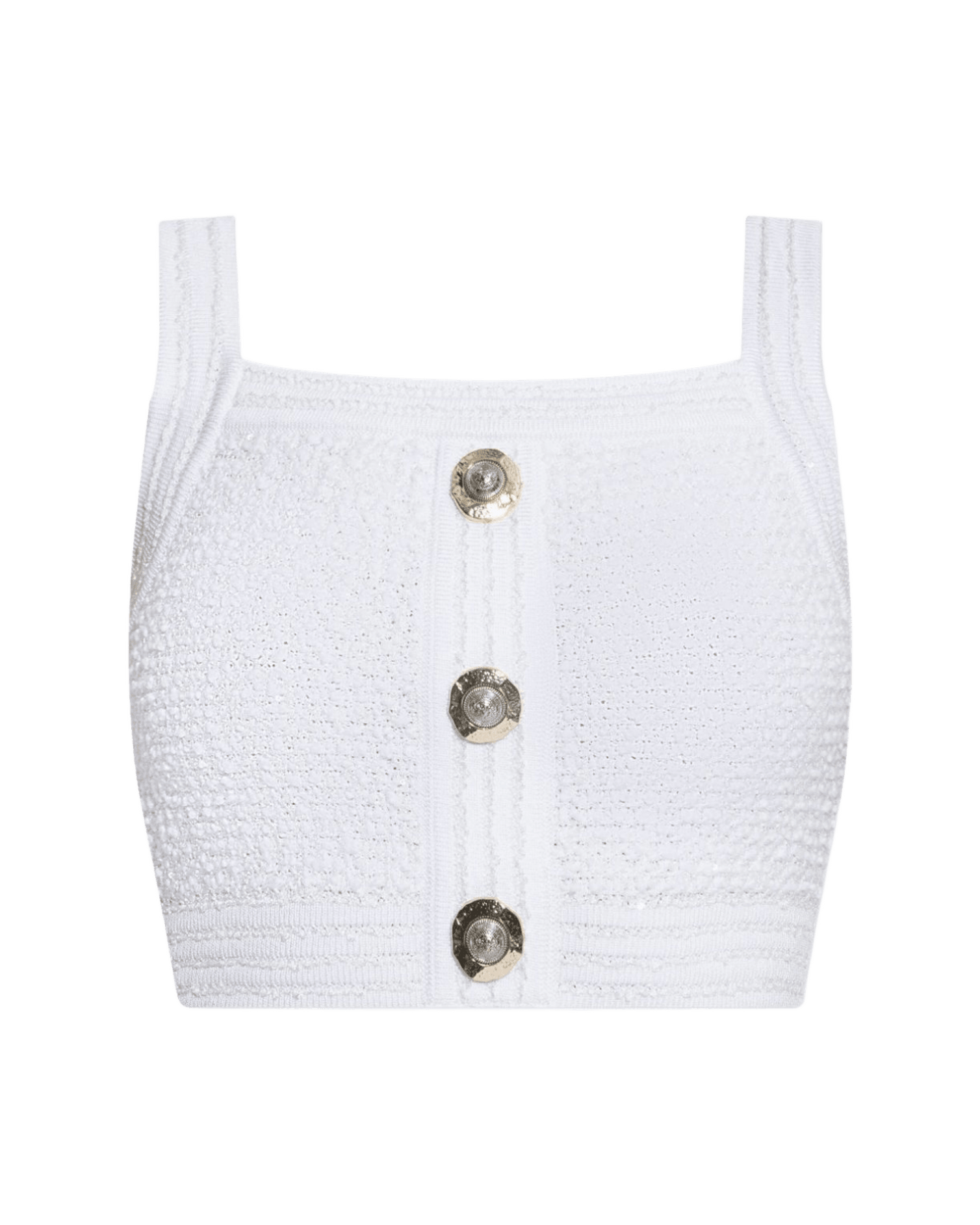 Balmain Tweed Crop Top Glam Steals