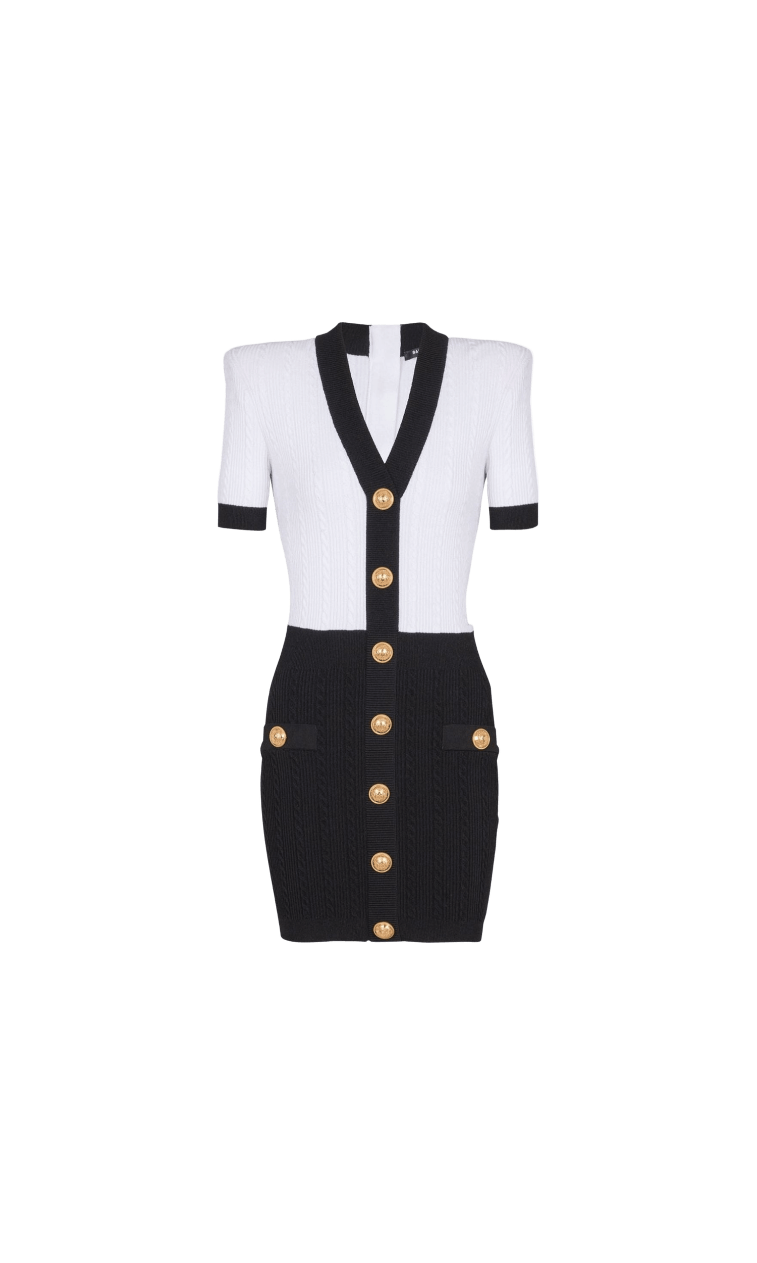 Balmain Two Tone Twisted Knit Bodycon Dress Glam Steals