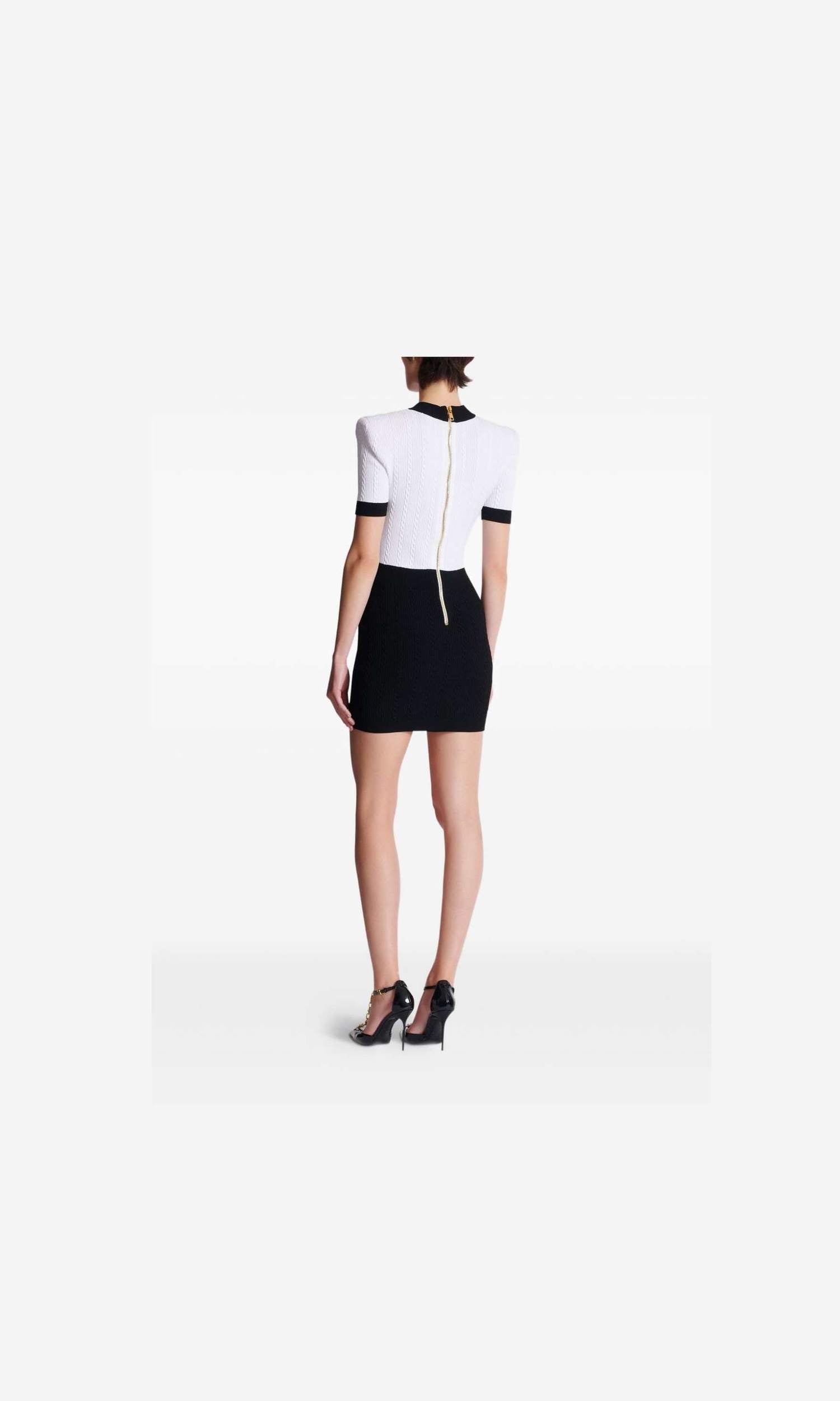 Balmain Two Tone Twisted Knit Bodycon Dress Glam Steals